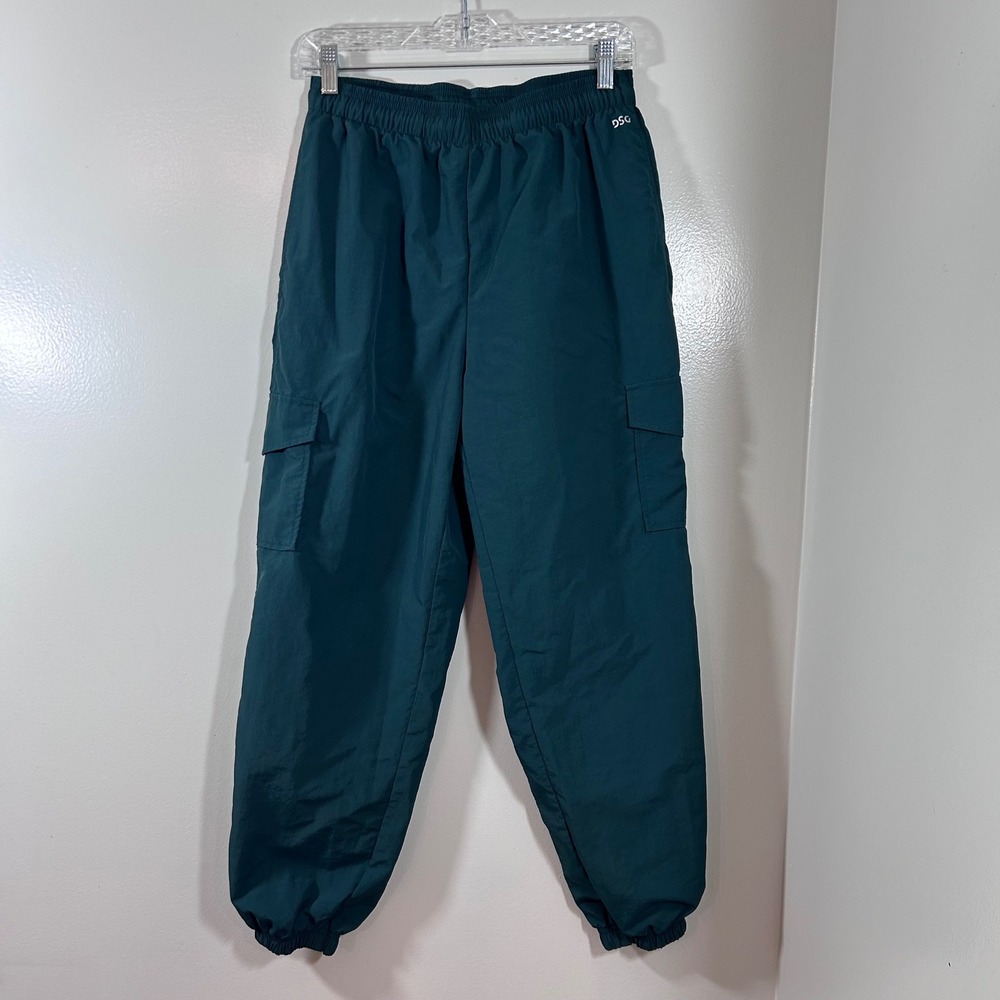 DSG Mens Teal Green Nylon Cargo Joggers Elastic Waist Athletic Pants Size S
